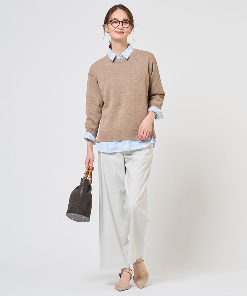 J.PRESS Ladies（J.プレス レディス）の「DRY COMFORT クルーネック ニット（ニット/セーター・レディース・ローズ系/ベージュ系/スカイブルー系/アイボリー系・SMALL）」の18枚目の写真