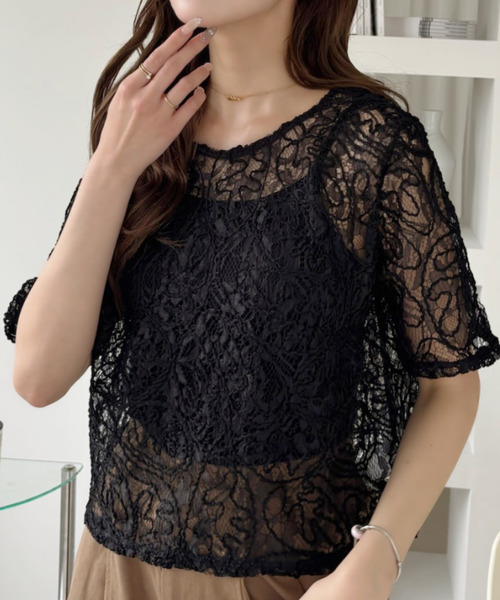 Ada.(エイダ)の「コードレース ショート プルオーバー(Tシャツ/カットソー・レディース・ブラウン/ブラック/アイボリー・M/L)」の11枚目の写真