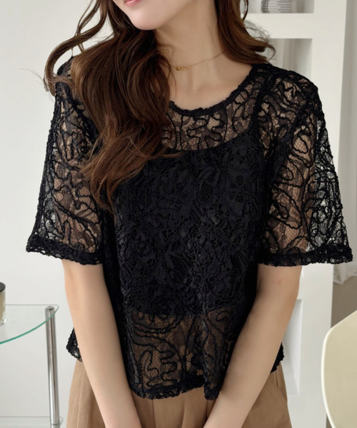 Ada.(エイダ)の「コードレース ショート プルオーバー(Tシャツ/カットソー・レディース・ブラウン/ブラック/アイボリー・M/L)」の14枚目の写真