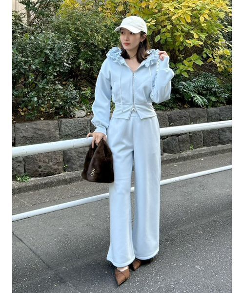 SNIDEL（スナイデル）の「ボンディングロングパンツ（スウェットパンツ・レディース・ライトブルー/グレー/ホワイト・1/0）」の20枚目の写真