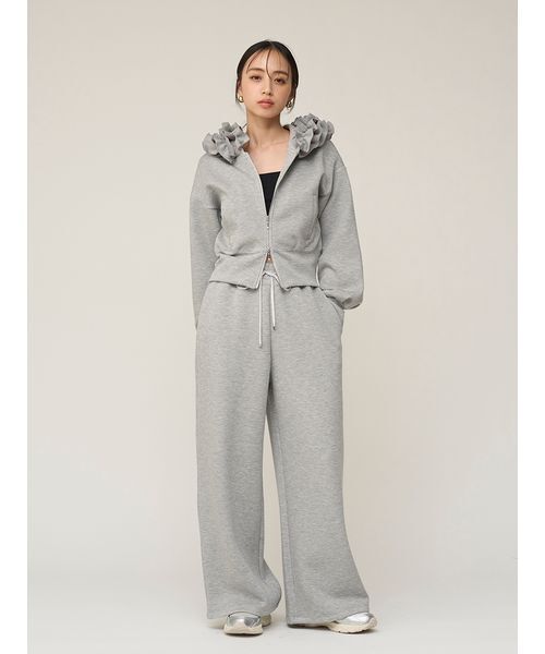 SNIDEL（スナイデル）の「ボンディングロングパンツ（スウェットパンツ・レディース・ライトブルー/グレー/ホワイト・1/0）」の12枚目の写真