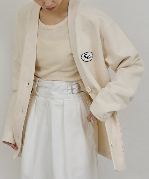GALLARDAGALANTE（ガリャルダガランテ）の「【PEAS】スウェットカーディガン（カーディガン/ボレロ・レディース・ホワイト/アイボリー・FREE）」の2枚目の写真
