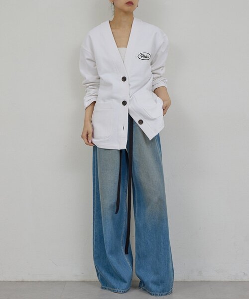 GALLARDAGALANTE（ガリャルダガランテ）の「【PEAS】スウェットカーディガン（カーディガン/ボレロ・レディース・ホワイト/アイボリー・FREE）」の7枚目の写真