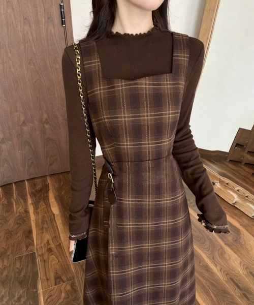 gossip!ロサンゼルス(ゴシップロサンゼルス)の「Y2K レトロ チェック ワンピース(ワンピース・レディース・チェック・M/L)」の5枚目の写真