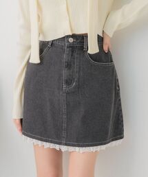 ems excite | 裾レースデニムミニSK(スカート)