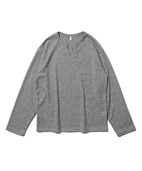 OTHERFITS(アザーフィッツ)の「ヴィンテージウェーブロングスリーブTシャツ(グレー)(Tシャツ/カットソー・メンズ・その他・FREE)」の1枚目の写真