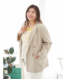 Re-J&SUPURE（リジェイアンドスプル）の「【大きいサイズ】【Sasaki Mikiコラボ】ストレッチツイル Wテーラードジャケット（テーラードジャケット）」