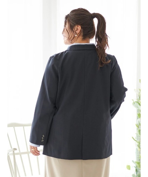 Re-J&SUPURE（リジェイアンドスプル）の「【大きいサイズ】【Sasaki Mikiコラボ】ストレッチツイル Wテーラードジャケット（テーラードジャケット・レディース・ネイビー/ベージュ/グレー・XXXX-LARGE/XXX-LARGE/XX-LARGE）」の22枚目の写真
