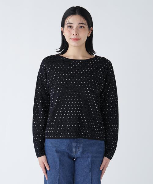 NAVYNAVY（ネイビーネイビー）の「【好きを着て気分が上がる】前後で着られるドットジャガードニット（ニット/セーター・レディース・ホワイト系その他/ブラック系その他・FREE）」の8枚目の写真