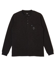 HEAVY OZ SLUB BINDER HENLY NECK POCKET L/S T SHIRT