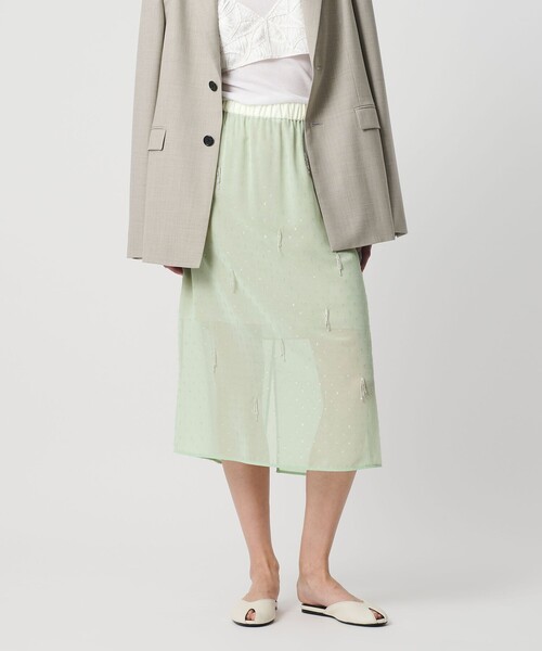 AEWEN MATOPH（イウエン マトフ）の「＜AEWEN MATOPH＞シアービーズフリンジスカート（スカート・レディース・ブラック/ライム・FREE）」の2枚目の写真