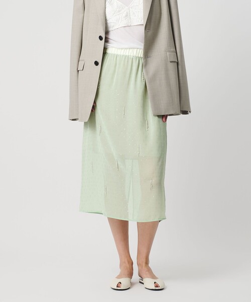 AEWEN MATOPH（イウエン マトフ）の「＜AEWEN MATOPH＞シアービーズフリンジスカート（スカート・レディース・ブラック/ライム・FREE）」の3枚目の写真