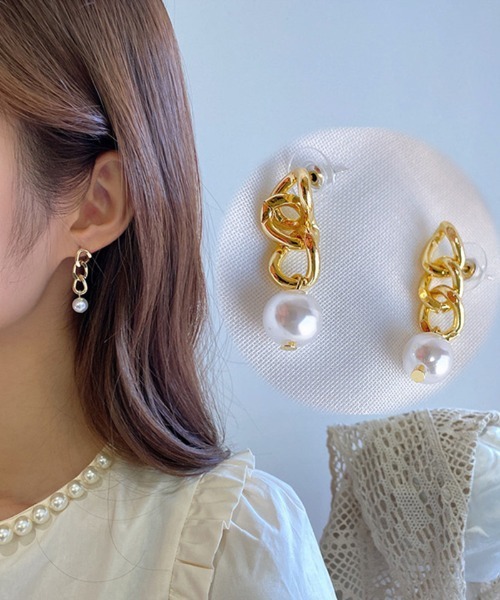shoppinggo(ショッピングゴー)の「揺れる イヤリング 大ぶりピアス レディース ロングピアス(ピアス(両耳用)・レディース・ゴールド・FREE)」の1枚目の写真