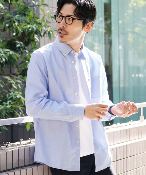 jiggys shop(ジギーズショップ)の「ボタンダウン オックスシャツ(シャツ/ブラウス・メンズ・ホワイト/ネイビー/サックスブルー・MEDIUM/LARGE/X-LARGE)」の3枚目の写真