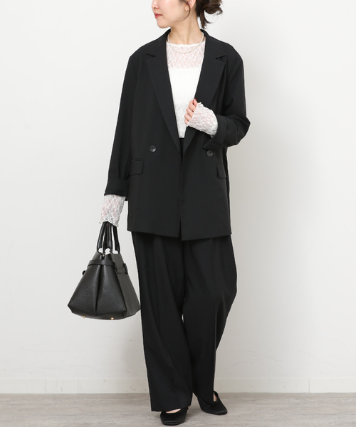 JOURNAL STANDARD relume（ジャーナルスタンダード　レリューム）の「［UVカット / 防シワ］ウォッシャブルストレッチテーラードジャケット（テーラードジャケット・レディース・ブラック/ブラウン・38/36）」の3枚目の写真