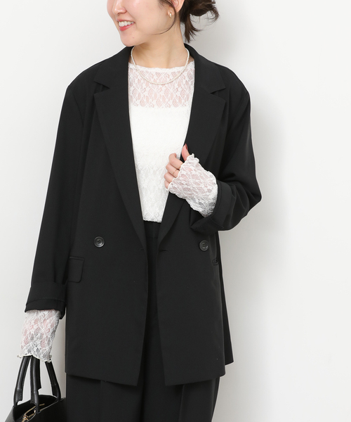 JOURNAL STANDARD relume（ジャーナルスタンダード　レリューム）の「［UVカット / 防シワ］ウォッシャブルストレッチテーラードジャケット（テーラードジャケット・レディース・ブラック/ブラウン・38/36）」の7枚目の写真