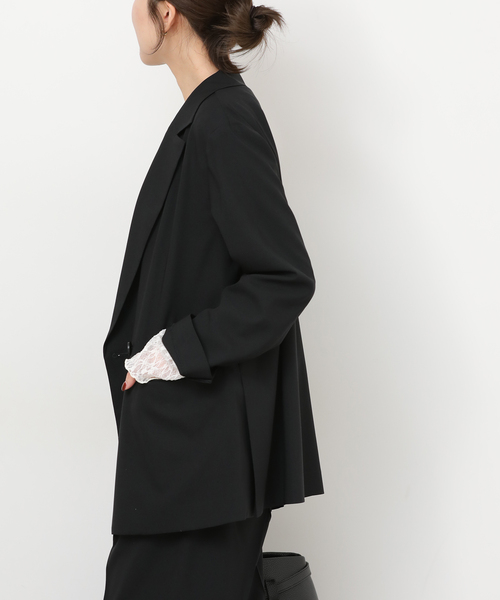 JOURNAL STANDARD relume（ジャーナルスタンダード　レリューム）の「［UVカット / 防シワ］ウォッシャブルストレッチテーラードジャケット（テーラードジャケット・レディース・ブラック/ブラウン・38/36）」の9枚目の写真