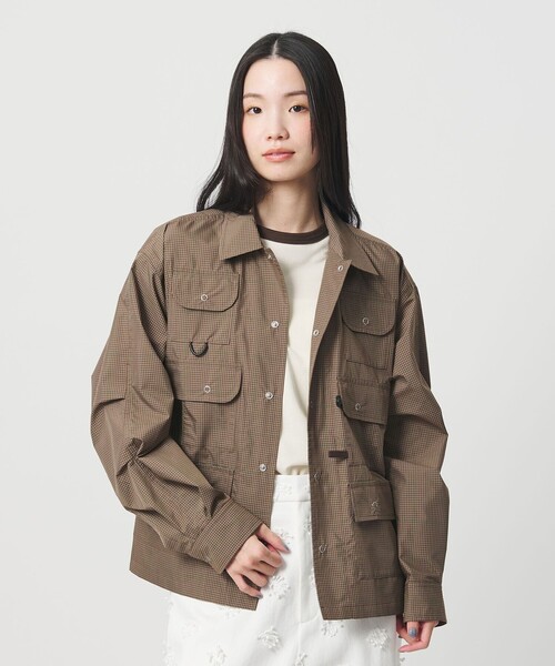【ベージュ】B2922 ENJOYプリントシャツジャケット Sandinista（サンディニスタ）の「Double Pocket Shirt Jacket