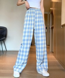 ウエストゴムチェックパンツ