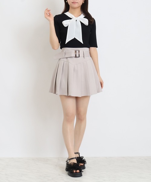 ASTORIA ODIER（アストリアオディール）の「切替プリーツスカパン（その他パンツ・レディース・ベージュ/アイボリー/ブラック・MEDIUM）」の11枚目の写真