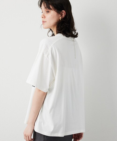 Whim Gazette（ウィムガゼット）の「KIDDINGロゴTシャツ（Tシャツ/カットソー・レディース・オフホワイト/チャコールグレー/ピンクベージュ・FREE）」の21枚目の写真