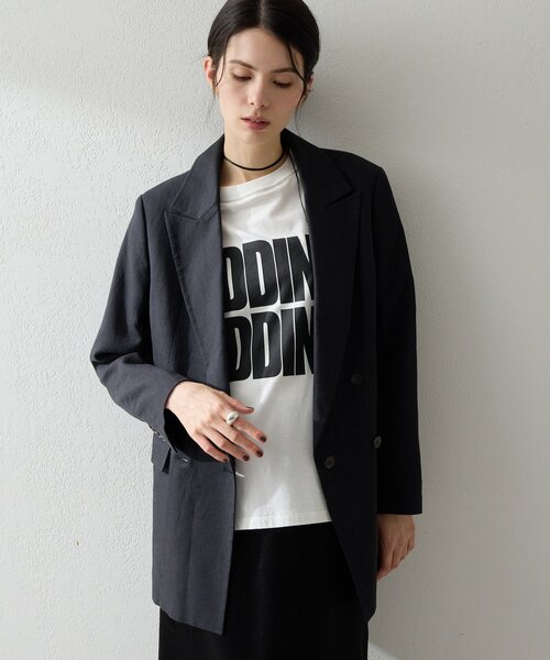 Whim Gazette(ウィムガゼット)の「KIDDINGロゴTシャツ(Tシャツ/カットソー・レディース・オフホワイト/チャコールグレー・FREE)」の16枚目の写真