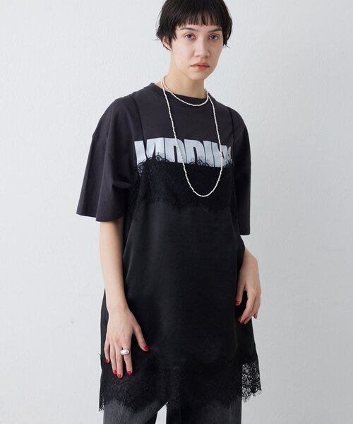 Whim Gazette（ウィムガゼット）の「KIDDINGロゴTシャツ（Tシャツ/カットソー・レディース・オフホワイト/チャコールグレー/ピンクベージュ・FREE）」の16枚目の写真