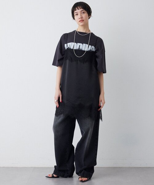 Whim Gazette（ウィムガゼット）の「KIDDINGロゴTシャツ（Tシャツ/カットソー・レディース・オフホワイト/チャコールグレー/ピンクベージュ・FREE）」の17枚目の写真