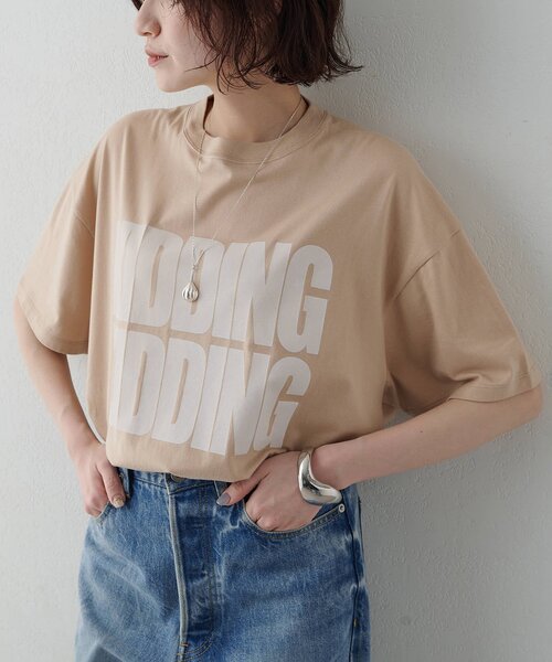 Whim Gazette（ウィムガゼット）の「KIDDINGロゴTシャツ（Tシャツ/カットソー・レディース・オフホワイト/チャコールグレー/ピンクベージュ・FREE）」の18枚目の写真