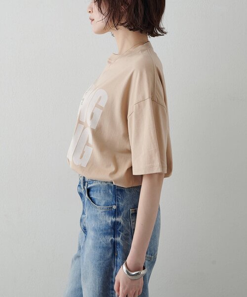Whim Gazette（ウィムガゼット）の「KIDDINGロゴTシャツ（Tシャツ/カットソー・レディース・オフホワイト/チャコールグレー/ピンクベージュ・FREE）」の9枚目の写真