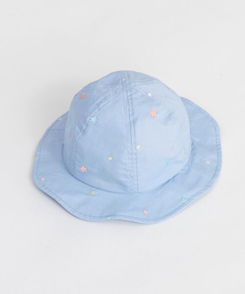 BRANSHES(ブランシェス)の「【ベビー】総柄刺しゅうハット(その他ベビー用品・キッズ・アイボリー/サックスブルー・48cm/46cm)」の2枚目の写真