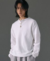 LXT（エルエックスティー）の「ワッフルヘンリーネッククロップTシャツ[ホワイト]（Tシャツ/カットソー）」