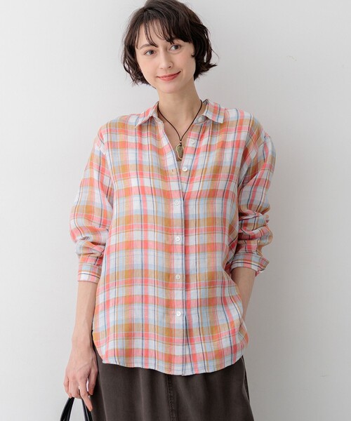 LIBECOリネン チェック シャツ（シャツ/ブラウス）｜23区 S（ニジュウ