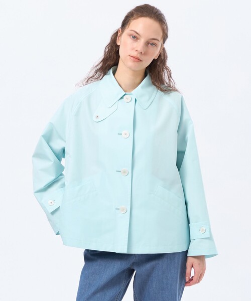 MACKINTOSH PHILOSOPHY(マッキントッシュ フィロソフィー)の「【WELBURY SHORT(ウェルベリーショート)】レインウェザークロス製(ステンカラーコート・レディース・ベージュ/ダークネイビー/ライトグレー/ブルー系その他2・38/36)」の4枚目の写真
