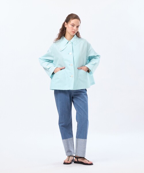 MACKINTOSH PHILOSOPHY(マッキントッシュ フィロソフィー)の「【WELBURY SHORT(ウェルベリーショート)】レインウェザークロス製(ステンカラーコート・レディース・ベージュ/ダークネイビー/ライトグレー/ブルー系その他2・38/36)」の7枚目の写真