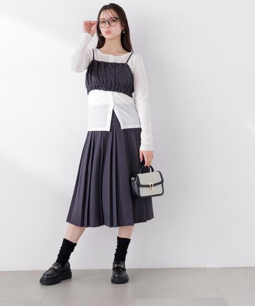 PROPORTION BODY DRESSING(プロポーションボディドレッシング)の「<セットアップ対応>ミディープリーツスカート / 1216120313(スカート・レディース・ダークグレー/ベージュ/オフホワイト・SMALL/X-SMALL/MEDIUM)」の21枚目の写真