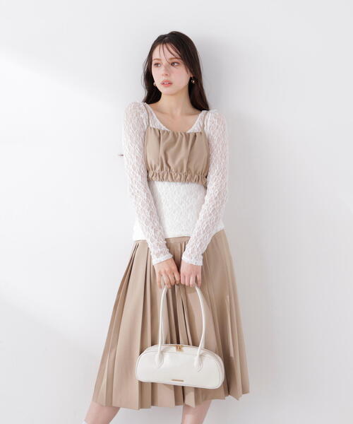 PROPORTION BODY DRESSING(プロポーションボディドレッシング)の「<セットアップ対応>ミディープリーツスカート / 1216120313(スカート・レディース・ダークグレー/ベージュ/オフホワイト・SMALL/X-SMALL/MEDIUM)」の1枚目の写真