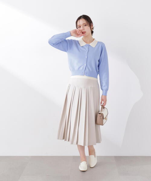 PROPORTION BODY DRESSING(プロポーションボディドレッシング)の「<セットアップ対応>ミディープリーツスカート / 1216120313(スカート・レディース・ダークグレー/ベージュ/オフホワイト・SMALL/X-SMALL/MEDIUM)」の4枚目の写真