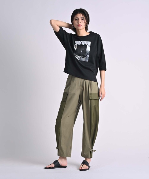 RAW FUDGE(ローファッジ)の「ボックスロゴ箔プリントTシャツ(Tシャツ/カットソー・レディース・ブラック/オフホワイト/チャコールグレー・M)」の20枚目の写真