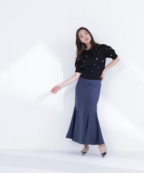 NATURAL BEAUTY BASIC(ナチュラルビューティーベーシック)の「◇フラワービーズカーディガン(カーディガン/ボレロ・レディース・ホワイト系その他/ベージュ系その他/ブラック系その他・FREE)」の5枚目の写真