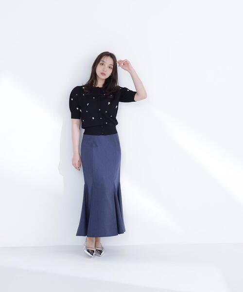 NATURAL BEAUTY BASIC(ナチュラルビューティーベーシック)の「◇フラワービーズカーディガン(カーディガン/ボレロ・レディース・ホワイト系その他/ベージュ系その他/ブラック系その他・FREE)」の9枚目の写真