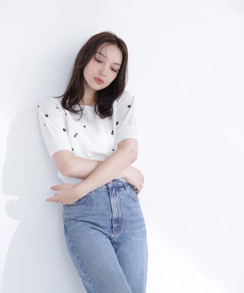 NATURAL BEAUTY BASIC(ナチュラルビューティーベーシック)の「◇フラワービーズカーディガン(カーディガン/ボレロ・レディース・ホワイト系その他/ベージュ系その他/ブラック系その他・FREE)」の19枚目の写真