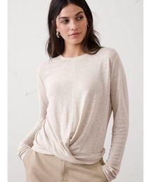 BANANA REPUBLIC FACTORY STORE | BANANA REPUBLIC FACTORY STORE　　リネンブレンド ツイスト 長袖Tシャツ(Tシャツ/カットソー)