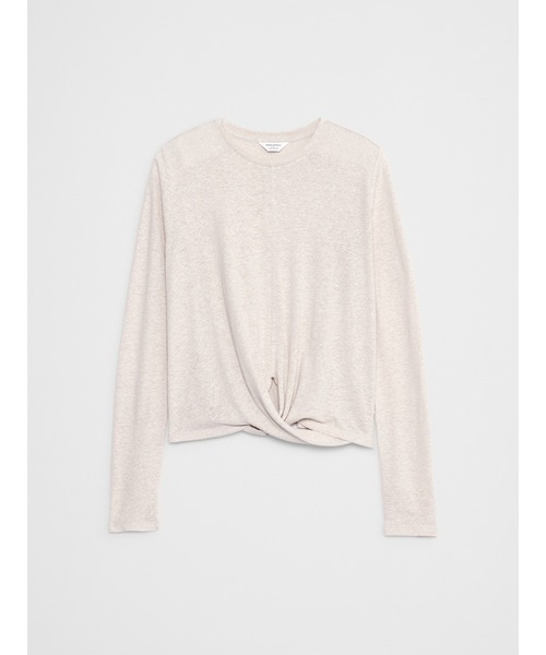 BANANA REPUBLIC FACTORY STORE(バナナリパブリック ファクトリーストア)の「BANANA REPUBLIC FACTORY STORE リネンブレンド ツイスト 長袖Tシャツ(Tシャツ/カットソー・レディース・ベージュ/ホワイト・M/XS/S/L)」の5枚目の写真