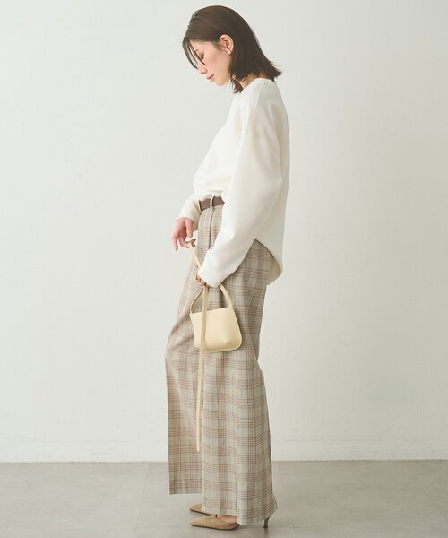 Whim Gazette(ウィムガゼット)の「コットンチェックパンツ/セットアップ可(その他パンツ・レディース・ベージュ・38/36)」の10枚目の写真