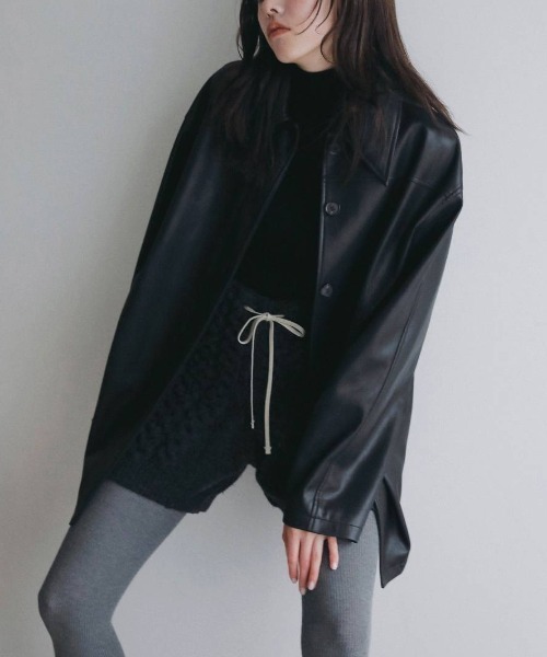 anuke Ecoleather Over Jacket エコレザーオーバージャケット/62620105