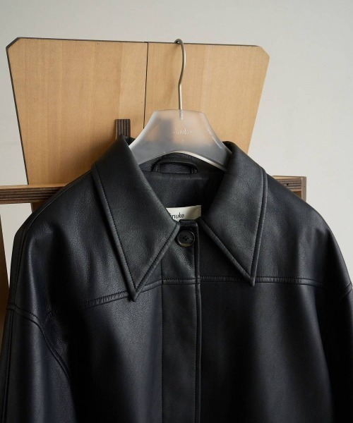 anuke(アンヌーク)の「anuke Ecoleather Over Jacket エコレザーオーバージャケット/62620105(その他アウター・レディース・ブラック・38/36)」の6枚目の写真