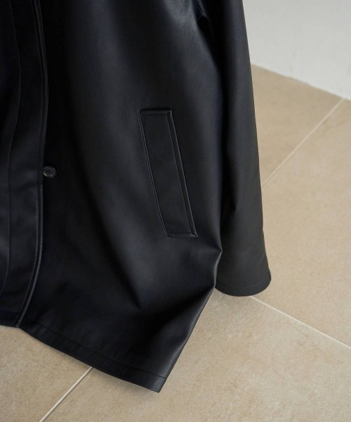 anuke(アンヌーク)の「anuke Ecoleather Over Jacket エコレザーオーバージャケット/62620105(その他アウター・レディース・ブラック・38/36)」の7枚目の写真