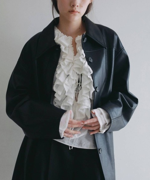 anuke Ecoleather Over Jacket エコレザーオーバージャケット/62620105