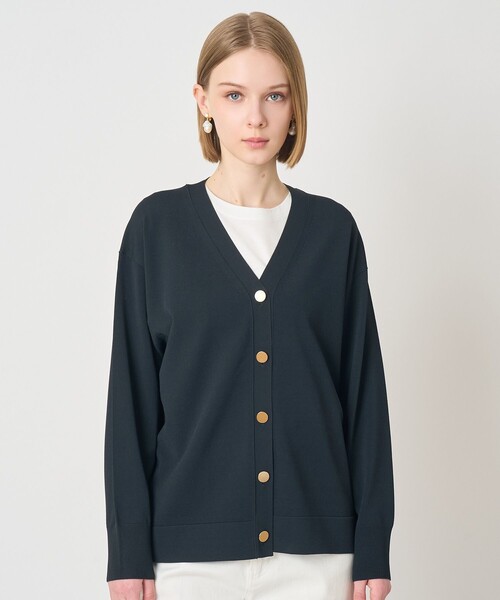 レーヨンポリエステルストレッチロングカーディガン